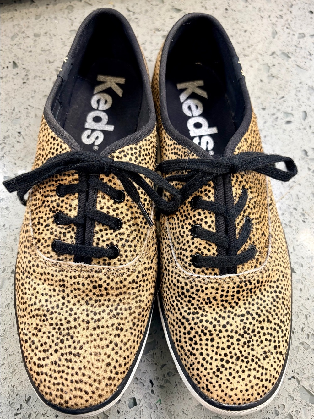 Leopard Print Cowhide Keds